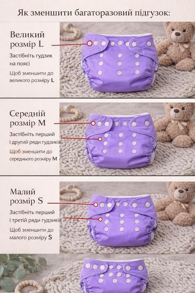 Багаторазові універсальні підгузки на кнопках для малюків happy flute, 1шт (мікрофліс), рожеві 2930762708 фото